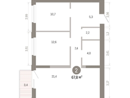 Продается 2-комнатная квартира ЖК Город на озере, 67.8  м&sup2;, 14680000 рублей