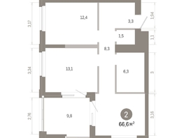 Продается 2-комнатная квартира ЖК Город на озере, 66.55  м&sup2;, 15040000 рублей