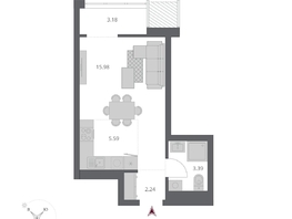 Продается Студия ЖК Беринг, дом 3, 30.38  м&sup2;, 5790000 рублей