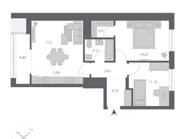 Продается 3-комнатная квартира ЖК Беринг, дом 3, 66.59  м&sup2;, 12490000 рублей