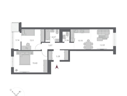 Продается 3-комнатная квартира ЖК Беринг, дом 3, 74.54  м&sup2;, 13490000 рублей