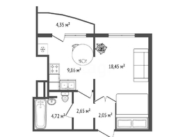 Продается 1-комнатная квартира Горский мкр, 38.3  м&sup2;, 5900000 рублей