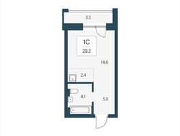 Продается Студия ЖК Расцветай на Кропоткина, дом 2, 28.2  м&sup2;, 6100000 рублей
