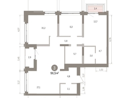 Продается 3-комнатная квартира ЖК Европейский берег, дом 32, 96.76  м&sup2;, 13320000 рублей