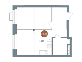 Продается 1-комнатная квартира  19/56 Кварталы Телецентра, 3, 38.38  м&sup2;, 7290000 рублей