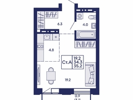 Продается Студия ЖК Сила леса, корп 1, 35.2  м&sup2;, 5450000 рублей