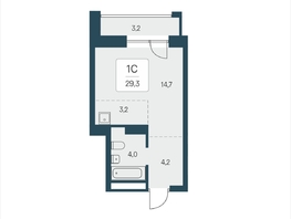 Продается Студия ЖК Расцветай на Кропоткина, дом 2, 29.3  м&sup2;, 6150000 рублей