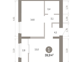 Продается 1-комнатная квартира ЖК Европейский берег, дом 46, 39.9  м&sup2;, 8270000 рублей