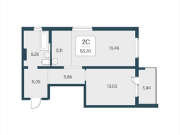 Продается 2-комнатная квартира ЖК Эко-квартал на Кедровой, дом 4, 53.4  м&sup2;, 6650000 рублей