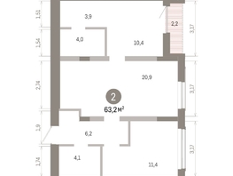 Продается 2-комнатная квартира ЖК Европейский берег, дом 46, 63.16  м&sup2;, 10520000 рублей