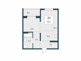 Продается 2-комнатная квартира ЖК Цветной бульвар, дом 4 сек 2, 42.5  м&sup2;, 6200000 рублей