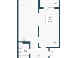 Продается 2-комнатная квартира ЖК Эко-квартал на Кедровой, д 3 сек 1, 53.4  м&sup2;, 5700000 рублей