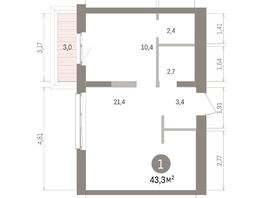 Продается 1-комнатная квартира ЖК Европейский берег, дом 32, 43.25  м&sup2;, 8360000 рублей
