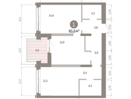 Продается 1-комнатная квартира ЖК Европейский берег, дом 32, 65.63  м&sup2;, 12790000 рублей