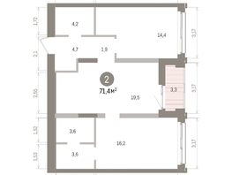 Продается 2-комнатная квартира ЖК Европейский берег, дом 32, 71.39  м&sup2;, 14240000 рублей