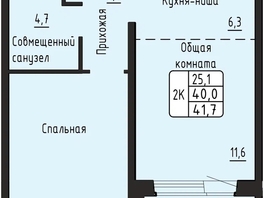 Продается 2-комнатная квартира ЖК Гренландия, Лес дом №6, 41.7  м&sup2;, 5650000 рублей