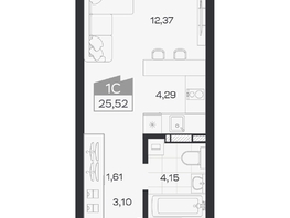 Продается Студия ЖК Квартал 54, дом 1, 25.52  м&sup2;, 4670000 рублей