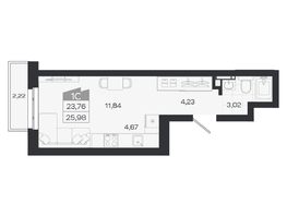 Продается Студия ЖК Квартал 54, дом 1, 23.76  м&sup2;, 4552000 рублей