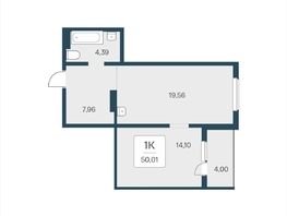 Продается 1-комнатная квартира ЖК Эко-квартал на Кедровой, дом 4, 49.7  м&sup2;, 5550000 рублей