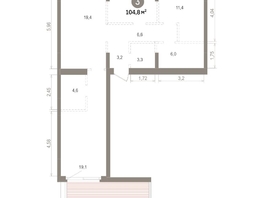 Продается 2-комнатная квартира ЖК Лебедевский квартал, д 1, 104.75  м&sup2;, 15660000 рублей