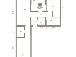 Продается 3-комнатная квартира ЖК Лебедевский квартал, д 1, 85.25  м&sup2;, 12200000 рублей