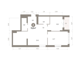 Продается 2-комнатная квартира  Квартал Молодость, дом 1, 71.96  м&sup2;, 10470000 рублей