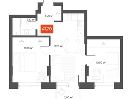 Продается 2-комнатная квартира  Квартал ЩА, 47.7  м&sup2;, 10990000 рублей