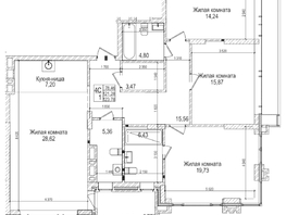 Продается 2-комнатная квартира ЖК Горького, 10, 121.2  м&sup2;, 36000000 рублей