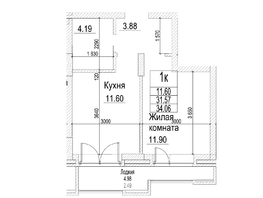 Продается 1-комнатная квартира ЖК Чернышевский, корп 3.3, 31.57  м&sup2;, 8550000 рублей