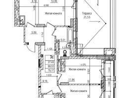 Продается 2-комнатная квартира ЖК Чернышевский, корп 3.3, 68.5  м&sup2;, 14100000 рублей