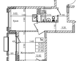 Продается 1-комнатная квартира ЖК Чернышевский, корп 3.3, 35.6  м&sup2;, 7720000 рублей