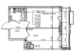 Продается 1-комнатная квартира ЖК Чернышевский, корп 3.3, 32.4  м&sup2;, 7820000 рублей