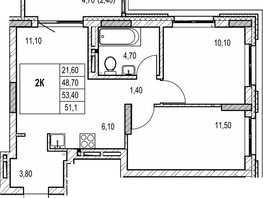 Продается 2-комнатная квартира ЖК Автограф, 48.7  м&sup2;, 8199000 рублей