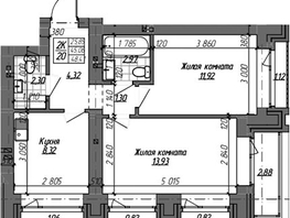 Продается 2-комнатная квартира ЖК Комсомольский проспект, дом 2, 45  м&sup2;, 9700000 рублей