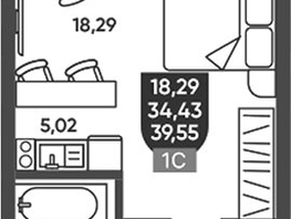 Продается Студия ЖК Ермак, 34.41  м&sup2;, 4950000 рублей