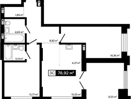 Продается 2-комнатная квартира ЖК Платина, 66.41  м&sup2;, 22526000 рублей