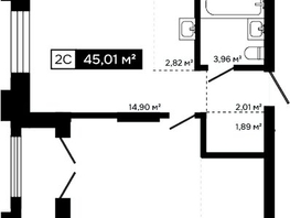 Продается 2-комнатная квартира ЖК Платина, 41.98  м&sup2;, 14788000 рублей