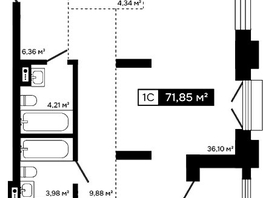 Продается Студия ЖК Платина, 67.92  м&sup2;, 24110000 рублей
