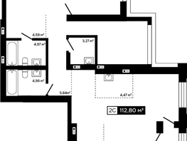 Продается 2-комнатная квартира ЖК Платина, 108.89  м&sup2;, 52768000 рублей