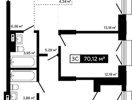Продается 2-комнатная квартира ЖК Платина, 66.19  м&sup2;, 23513000 рублей