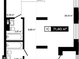 Продается Студия ЖК Платина, 67.47  м&sup2;, 23955000 рублей