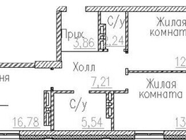 Продается 2-комнатная квартира ЖК Пегас, 61.24  м&sup2;, 12629000 рублей