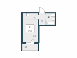 Продается 1-комнатная квартира ЖК Цветной бульвар, дом 4 сек 2, 28.6  м&sup2;, 4800000 рублей