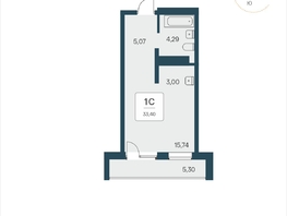 Продается Апартамент АК Тайм Парк, 33.6  м&sup2;, 5280000 рублей