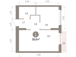 Продается 1-комнатная квартира ЖК Пшеница, 6.1, 39.64  м&sup2;, 5700000 рублей