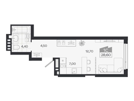 Продается Студия ЖК Ясный берег, дом 33, 28.6  м&sup2;, 5589000 рублей