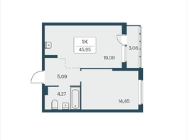 Продается 1-комнатная квартира ЖК Расцветай на Зорге, дом 4, 45.95  м&sup2;, 5450000 рублей