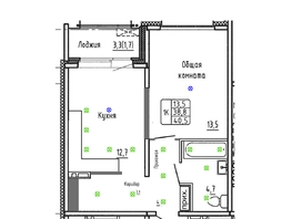 Продается 1-комнатная квартира ЖК Гренландия, Лес дом №6, 40.5  м&sup2;, 6740000 рублей