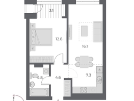 Продается 2-комнатная квартира ЖК ОСКАР, дом 1, 48.5  м&sup2;, 11090000 рублей