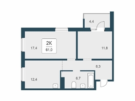 Продается 2-комнатная квартира ЖК Цветной бульвар, дом 4 сек 1, 61  м&sup2;, 8580000 рублей